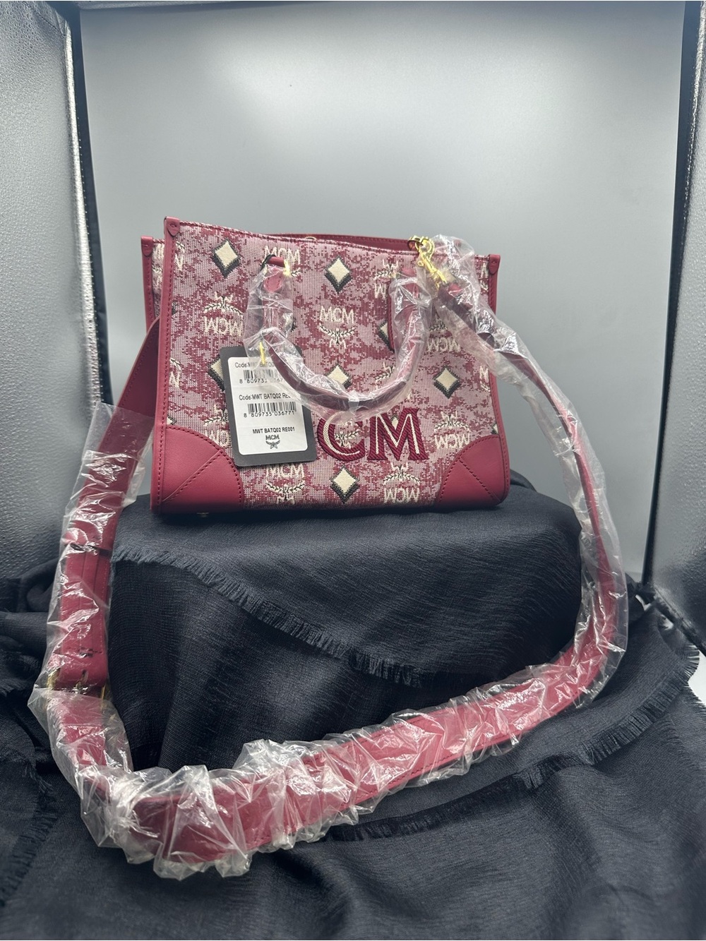MCM Rose Pink Logo Satchel with Gold Hardware - Picture 2 of 2